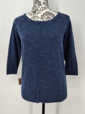 Banana Republic Navy Blue Three-Quarter Sleeve Knit Top Women's Xsmall
